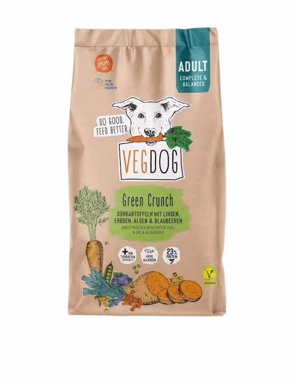 Vegdog Vegetarisches Hunde Trockenfutter GREEN Crunch - 2kg