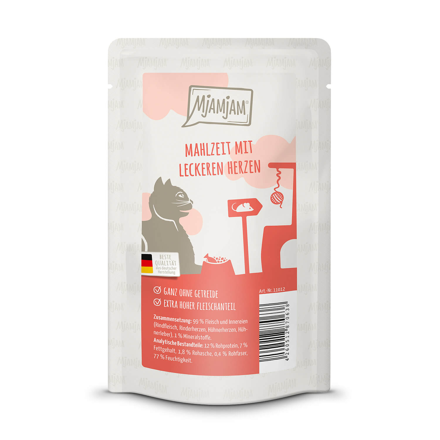 MjAMjAM Katzen Nassfutter Mahlzeit mit leckeren Herzen - 400g