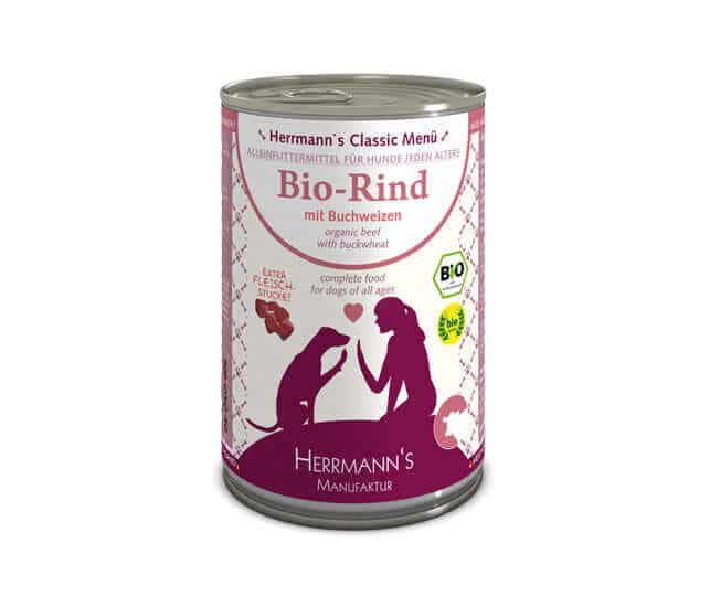 Herrmanns BIO Nassfutter für Hunde Rind mit Buchweizen - 800g