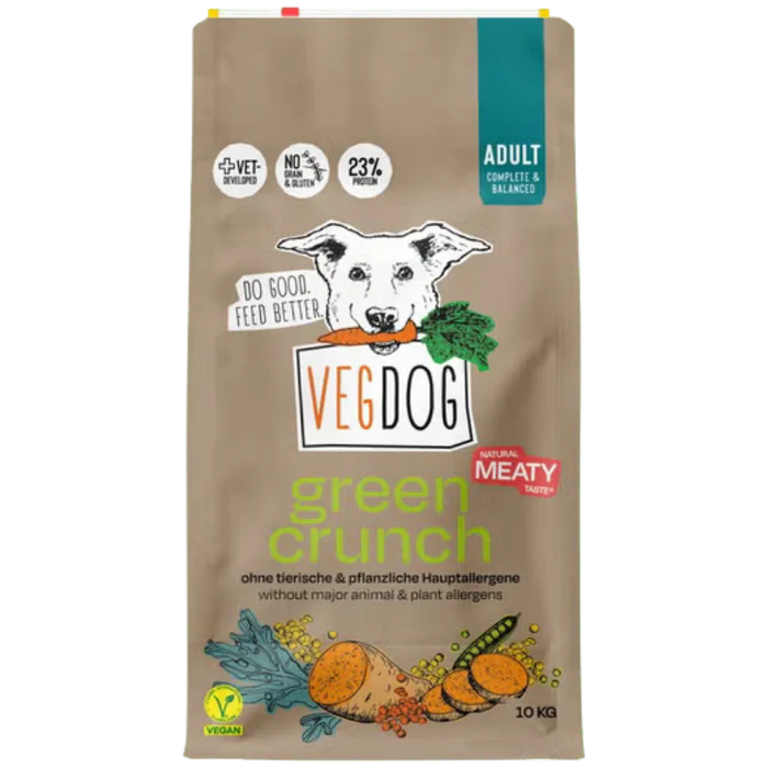 Vegdog Vegetarisches Hunde Trockenfutter GREEN Crunch - 1kg
