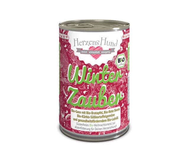 HerzensHund Nassfutter für Hunde BIO Gans Winterzauber 400g