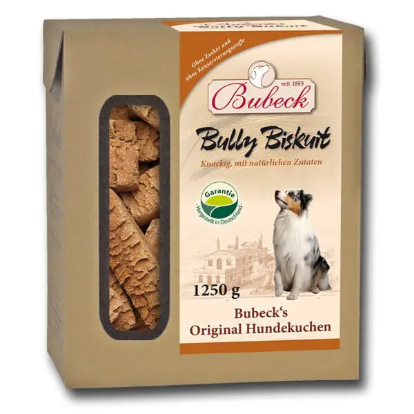 BUBECK Snacks für Hunde HUNDEKUCHEN Die klassische Bully Biskuit - 4kg