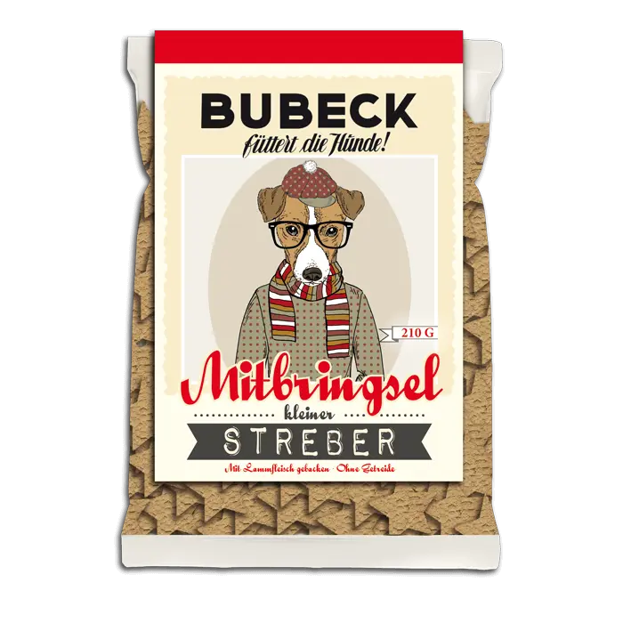 BUBECK Snacks für Hunde - Hipster Edition - Mitbringsel Hundekuchen 210g