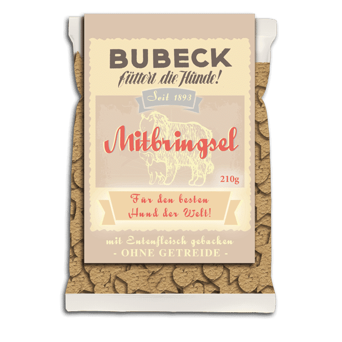 BUBECK Snacks für Hunde- Leckerli - Der Mitbringsel Hundekuchen - Classic - getreidefrei 210g