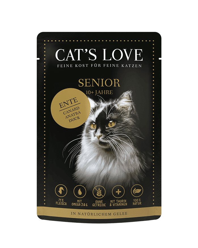 Cat’s Love - Nassfutter für Katzen - Senior Ente