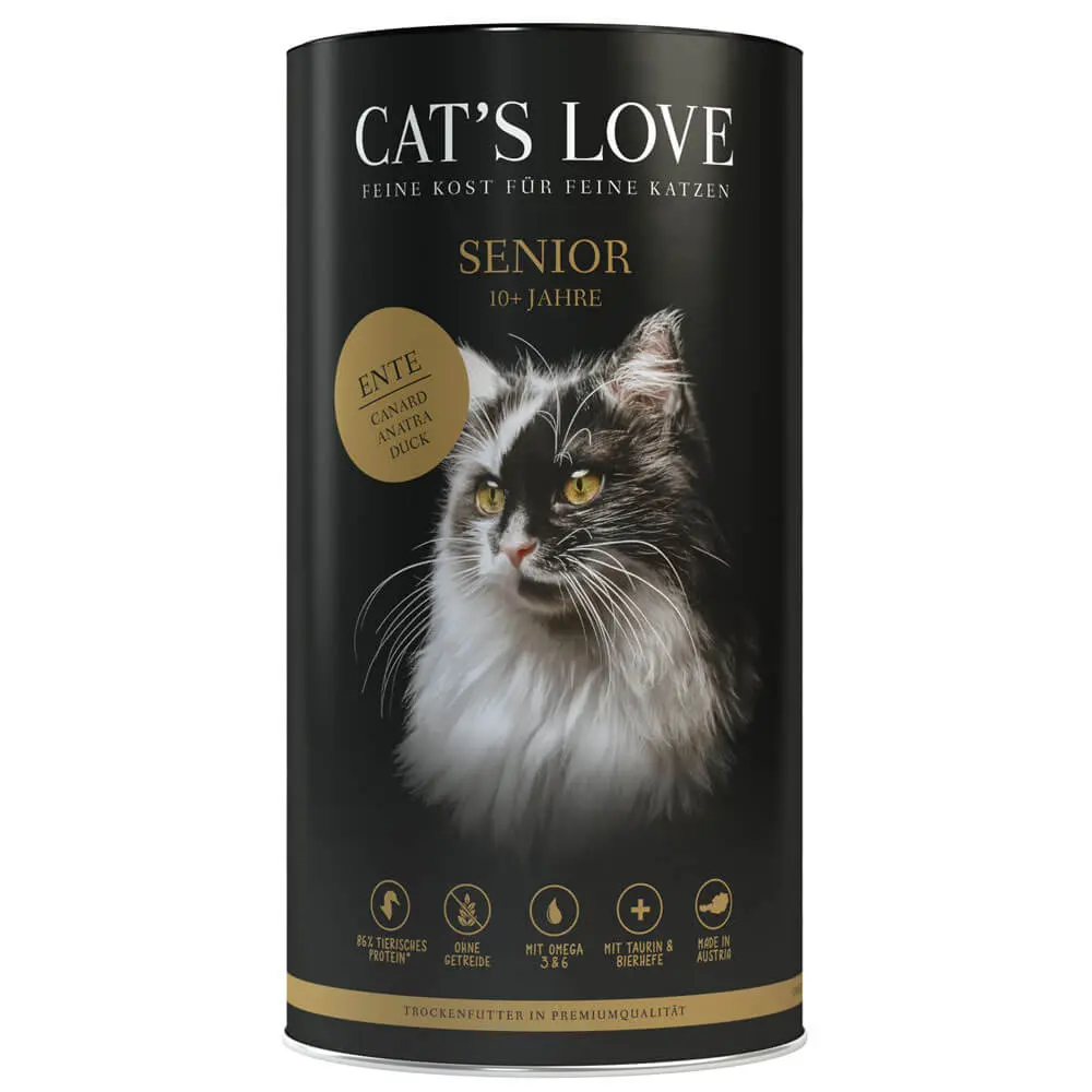 Cat’s Love - Katzen Trockenfutter - Senior Ente (getreidefrei) - Sparpaket: 6 x 400g
