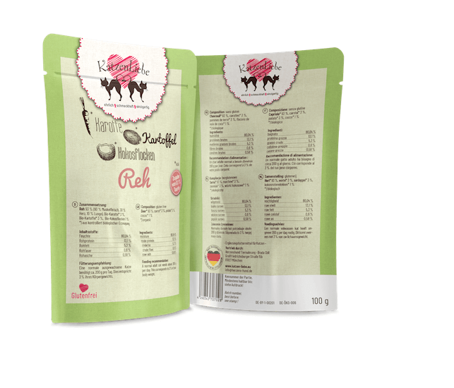 KatzenLiebe Reh mit Bio-Kartoffeln Nassfutter für Katzen