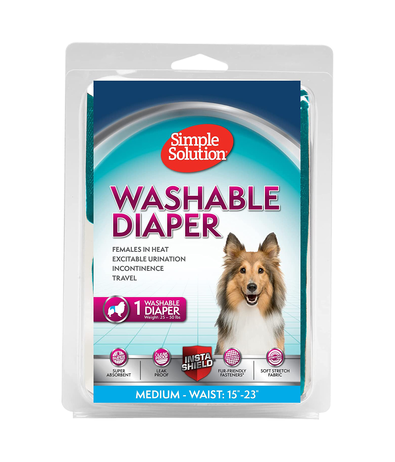 Simple Solution - Hundewindeln waschbare Windel für Rüden Medium 30-58 cm