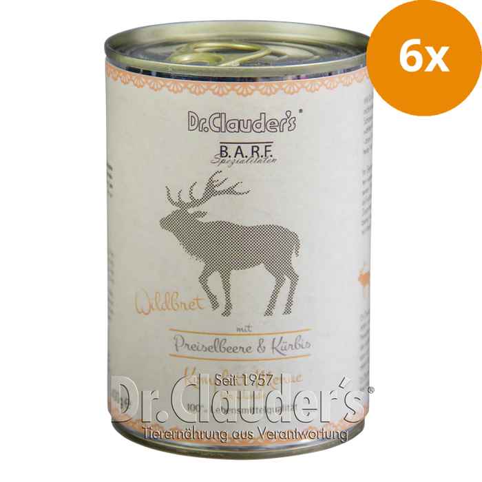 Dr Clauder BARF Komplettmenü Wildbret 6 x 400g - Sparpaket: 6 x 400 g