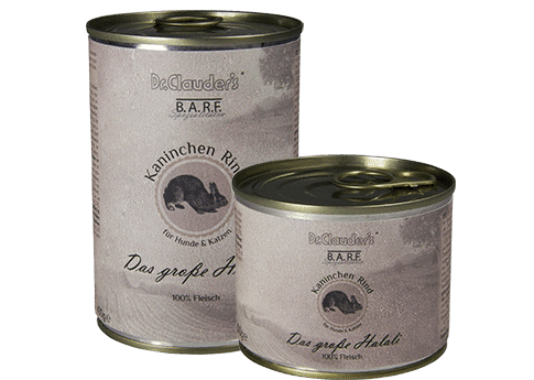 Dr Clauder BARF Das große Halali Kaninchen Komplett Menü Hundenassfutter - Sparpaket: 6 x 400g