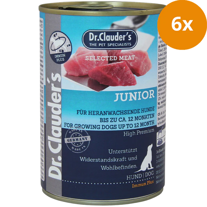Dr Clauder Nassfutter für Hund Selected Meat Junior 6 x 400g - Sparpaket: 6 x 400 g