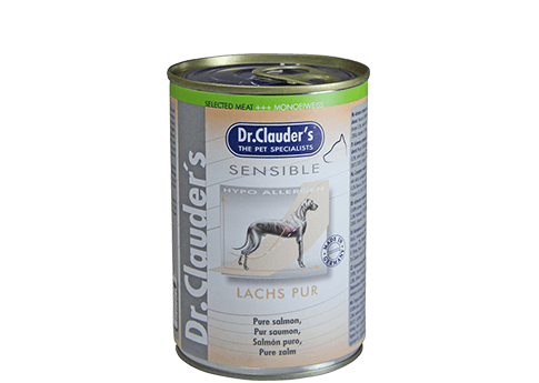 Dr Clauder Nassfutter für sensible Hunde Selected Meat pur 7 leckere Sorten 400g - Lachs, 400g