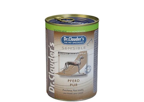 Dr Clauder Nassfutter für sensible Hunde Selected Meat pur 7 leckere Sorten 400g - Pferd, 400g