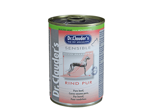 Dr Clauder Nassfutter für sensible Hunde Selected Meat pur 7 leckere Sorten 400g - Rind, 400g