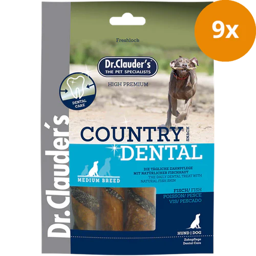 Dr Clauder Country Dental Snack Fisch - Medium Breed 9 x 100g
