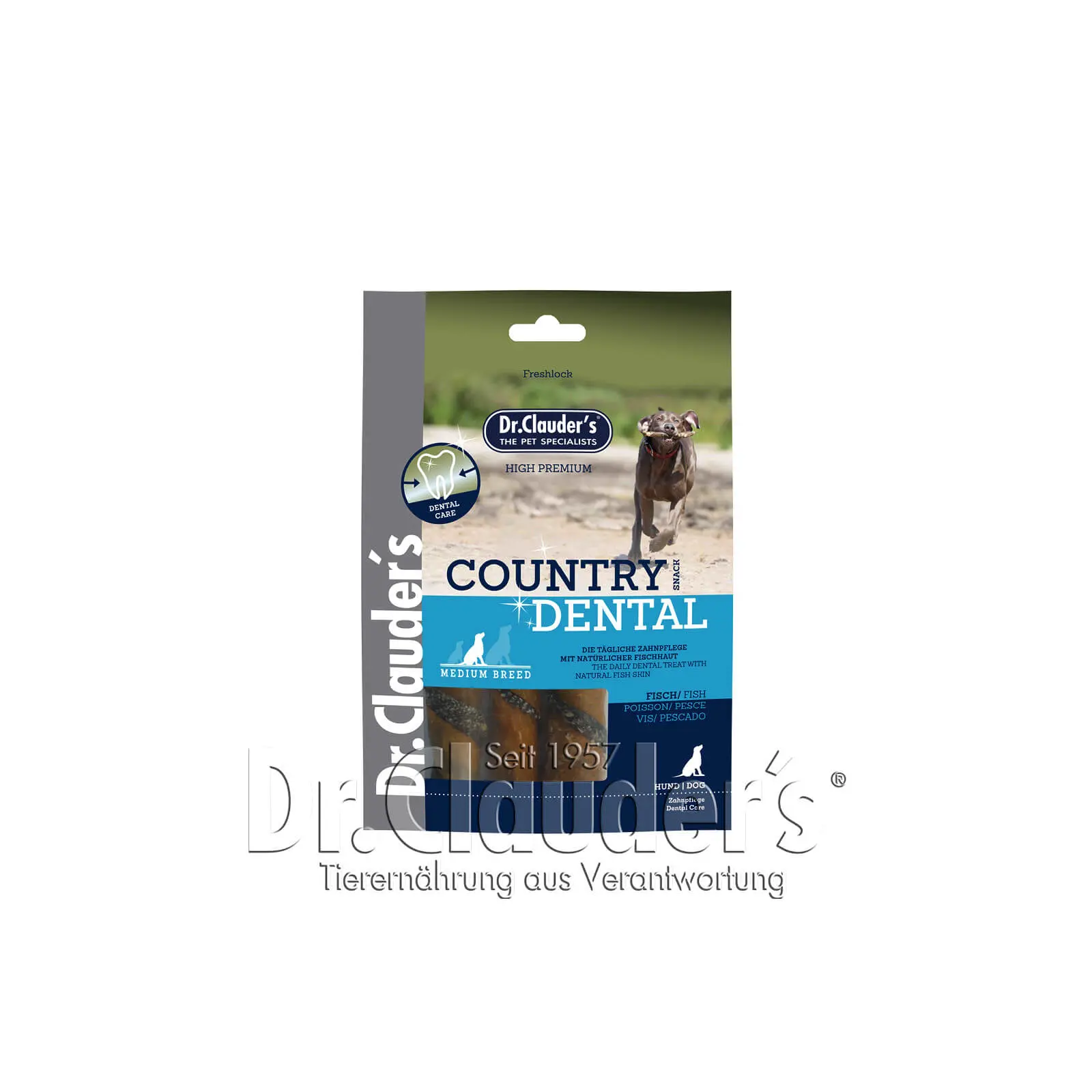 Dr Clauder Country Dental Snack Fisch - Medium Breed - Sparpaket: 9 x 100g