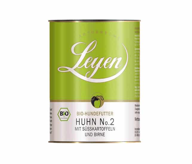 Leyen Bio Nassfutter für Hunde Huhn No.2 mit Süßkartoffeln und Birne - 800g