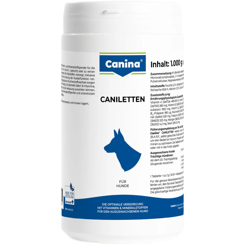 Canina Caniletten Das biologische Kraftkonzentrat für gesunde Hunde - 300g