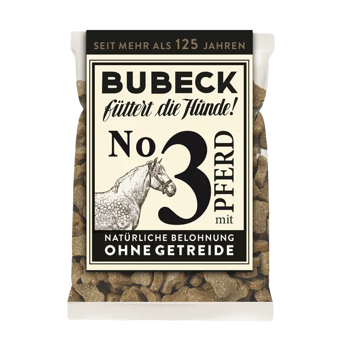 BUBECK Snacks für Hunde No. 3 mit Pferd  - getreidefrei- Hundekuchen 210g