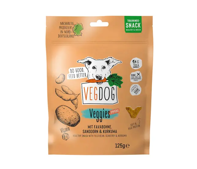 Vegdog Trainings Hunde Snacks VEGGIES immune mit Sanddorn