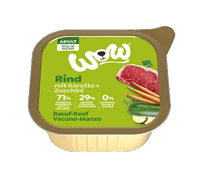 WOW Hunde Nassfutter ADULT RIND MIT KAROTTEN