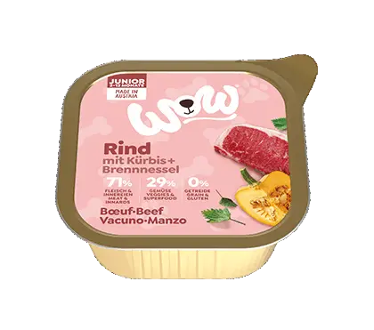 WOW Hunde Nassfutter JUNIOR RIND MIT KÜRBIS