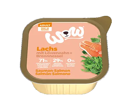 WOW Hunde Nassfutter ADULT LACHS MIT LÖWENZAHN
