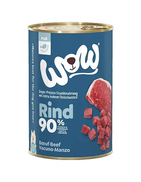 WOW Nassfutter für Hunde RIND PUR