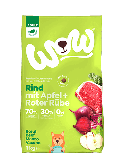 WOW HUNDE TROCKENFUTTER ADULT RIND MIT APFEL & Roter Rübe - 6kg