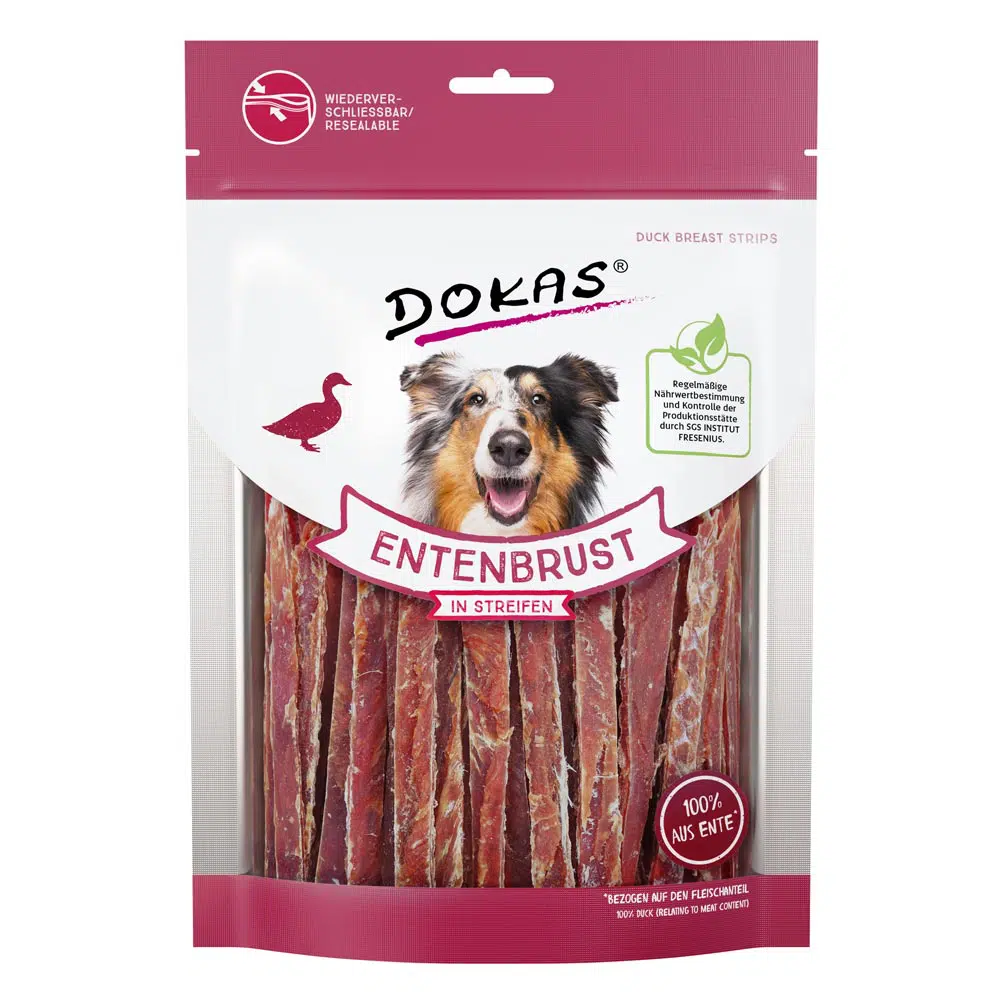 DOKAS Hundesnacks Entenbrust in Streifen - 500g