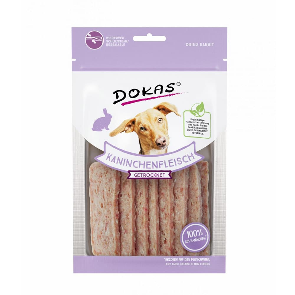 DOKAS Hundesnacks Fleisch getrocknet 70g - Kaninchen