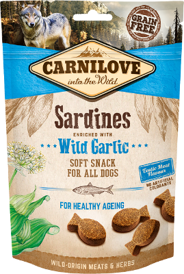 Carnilove Snacks für Hunde Semi-Moist Sardines enriched with Wild garlic 200g