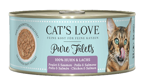 Cat’s Love - KATZEN NASSFUTTER - PURE FILETS LACHS & HUHN 100g - Sparpaket: 6 x 100g