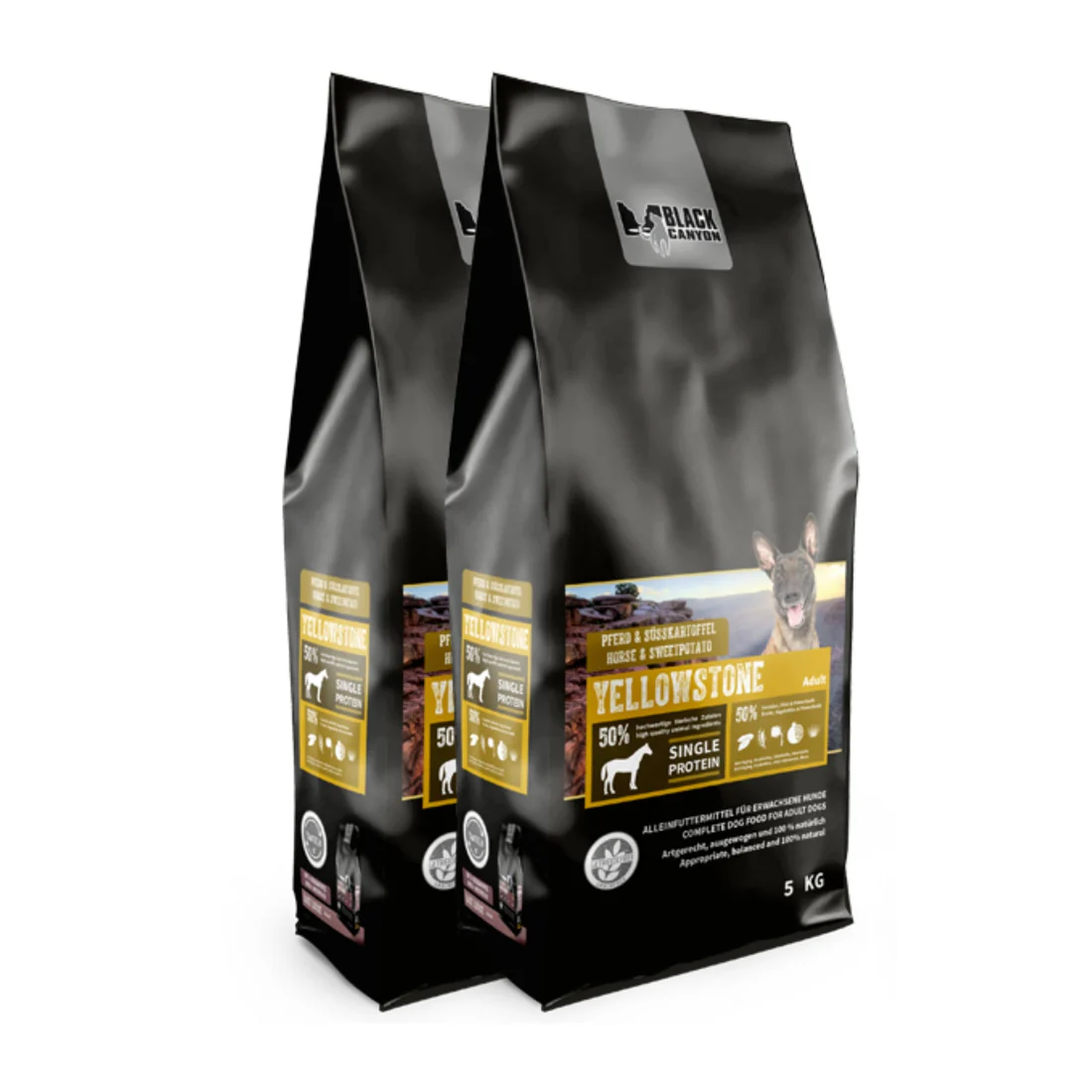 Black Canyon HundeTrockenfutter mit Pferd+Kartoffel Yellowstone - Sparpaket: 2 x 14 kg