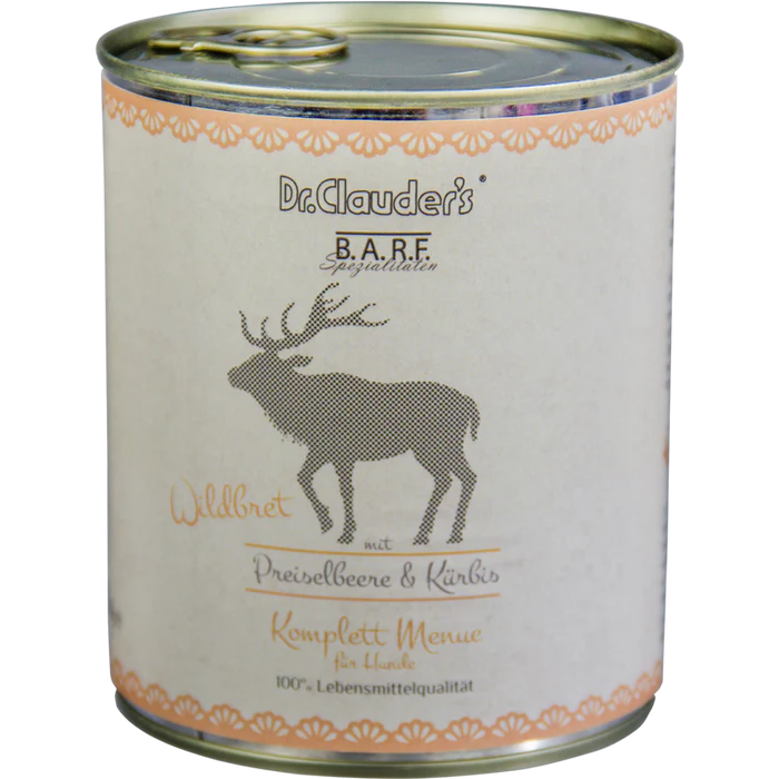 Dr Clauder BARF Komplettmenü Wildbret 6 x 400g - Sparpaket: 6 x 800 g
