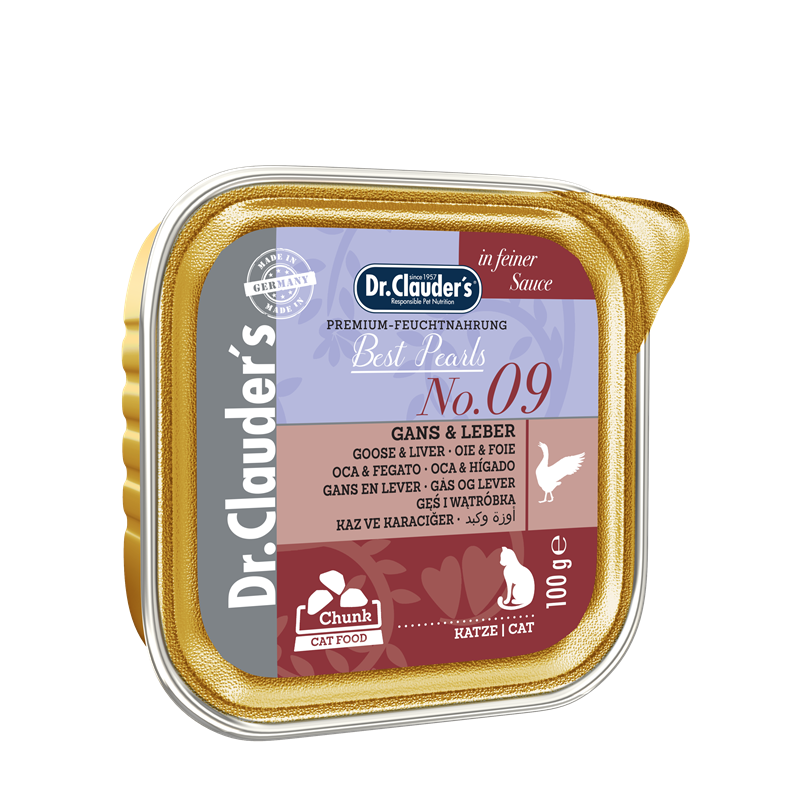 Dr Clauder Premium Nassfutter für Katzen für kleine Feinschmecker 32 x 100g - Sparpaket: 32 x 100g , Gans & Leber