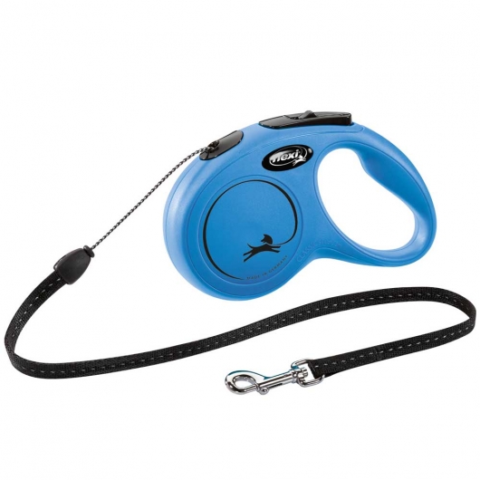 FLEXI Rollleine New CLASSIC Seil - 5m, bis 12kg Blau