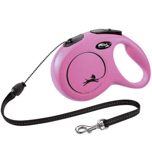 FLEXI Rollleine New CLASSIC Seil - 8m, bis 20kg Pink