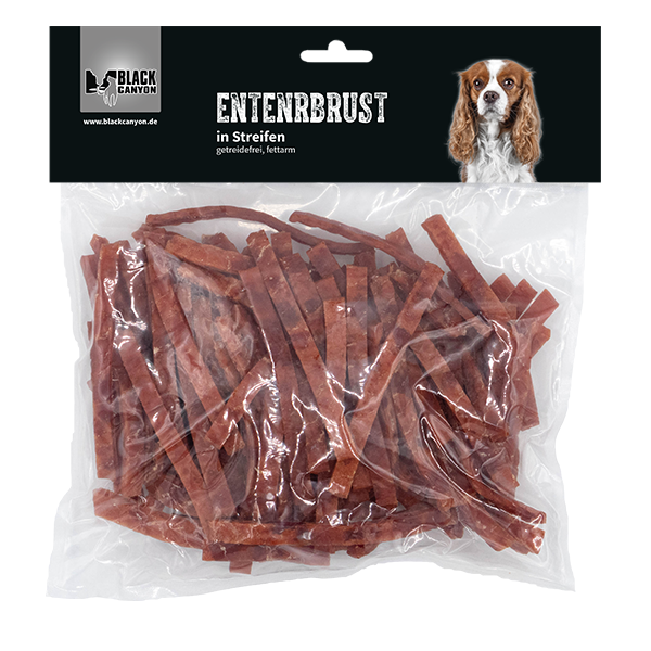 BLACK CANYON DOG Entenbrust in Streifen – Hochwertiger Hundesnack