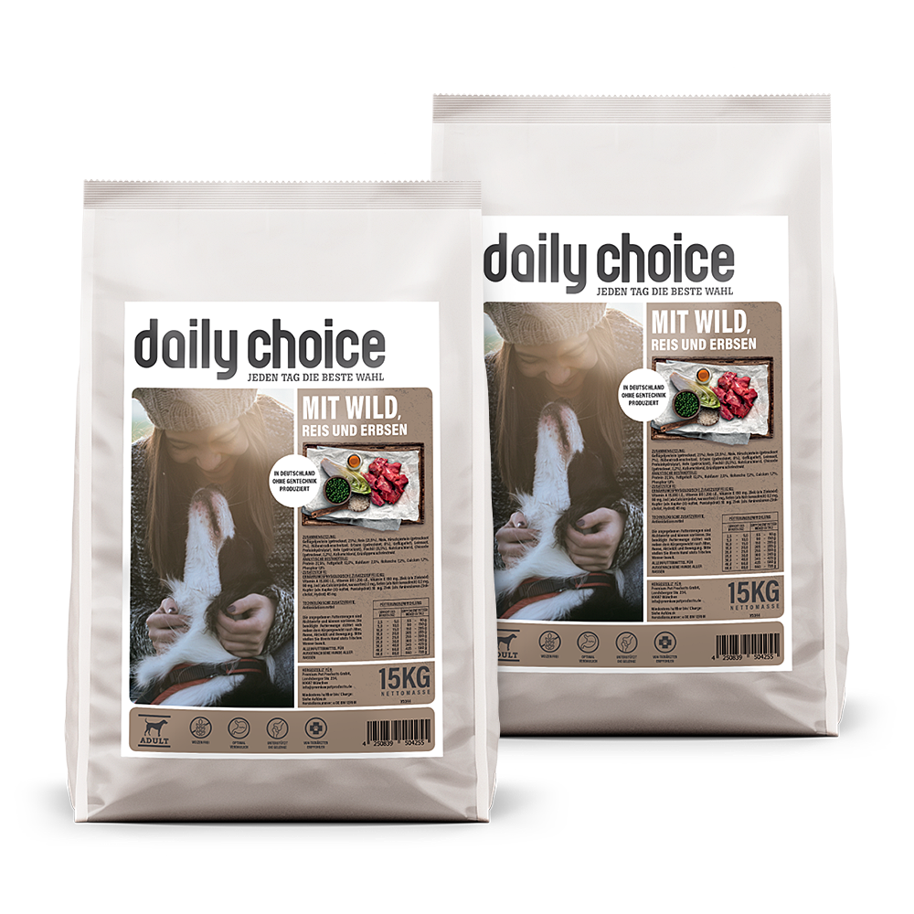 daily choice | mit Wild, Reis und Erbsen | Basic | 2 x 15 kg