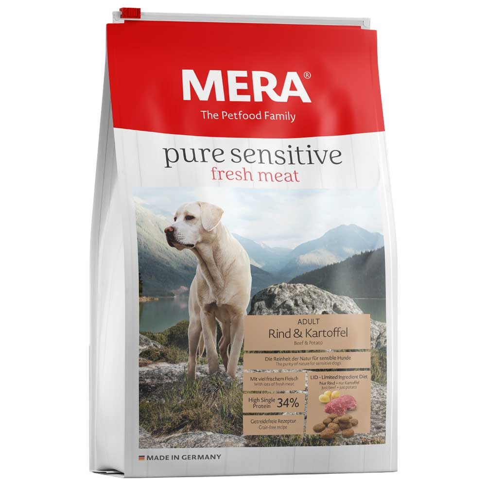 2 x 12,5 kg | Mera | Fresh Meat Adult Rind & Kartoffel High Protein Pure Sensitive | Trockenfutter | Hund