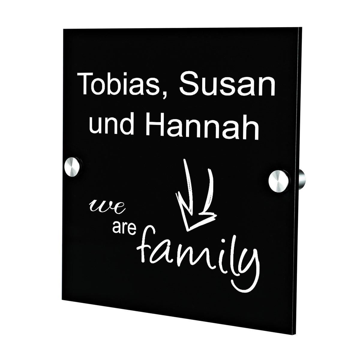 Plexiglas Acryltafel T?rschild inkl. Gravur Motiv we are family