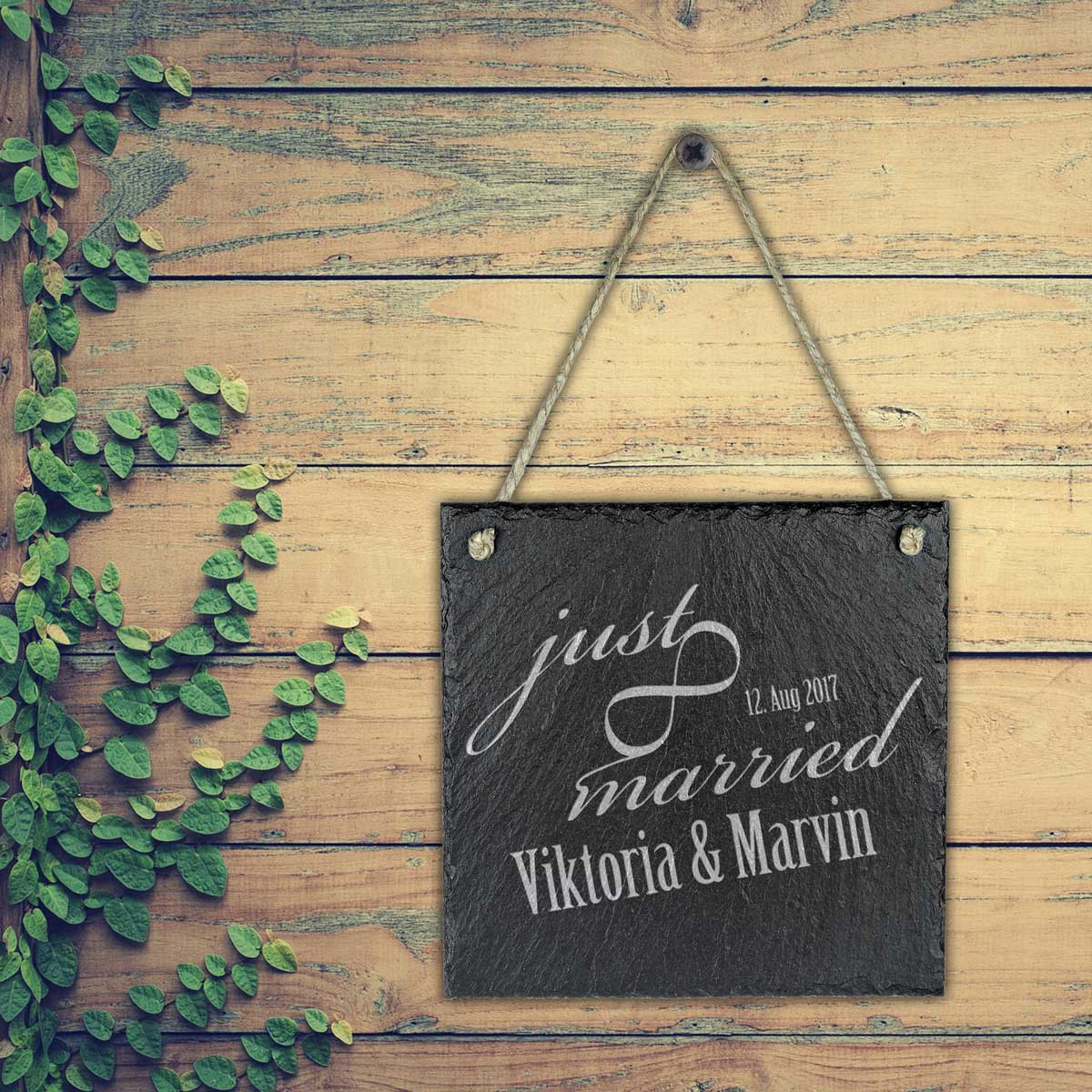 Schieferplatte T?rschild Aufh?ngeschild mit Gravur