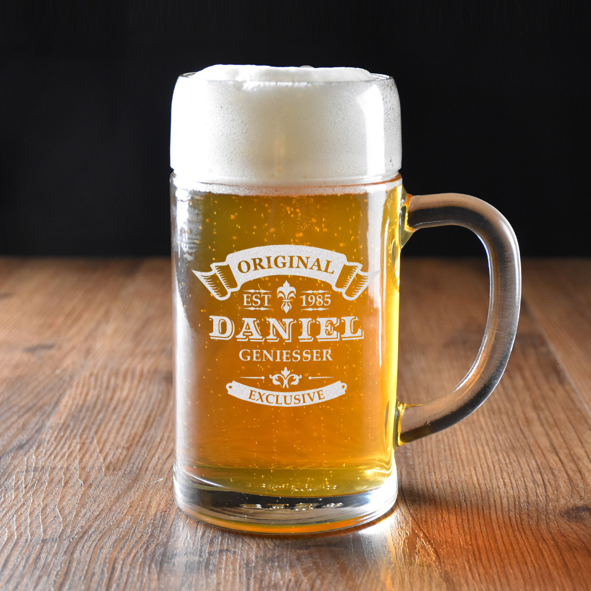 Bierkrug Ma?krug 1 Liter Oktoberfest personalisiert mit Wunschgravur