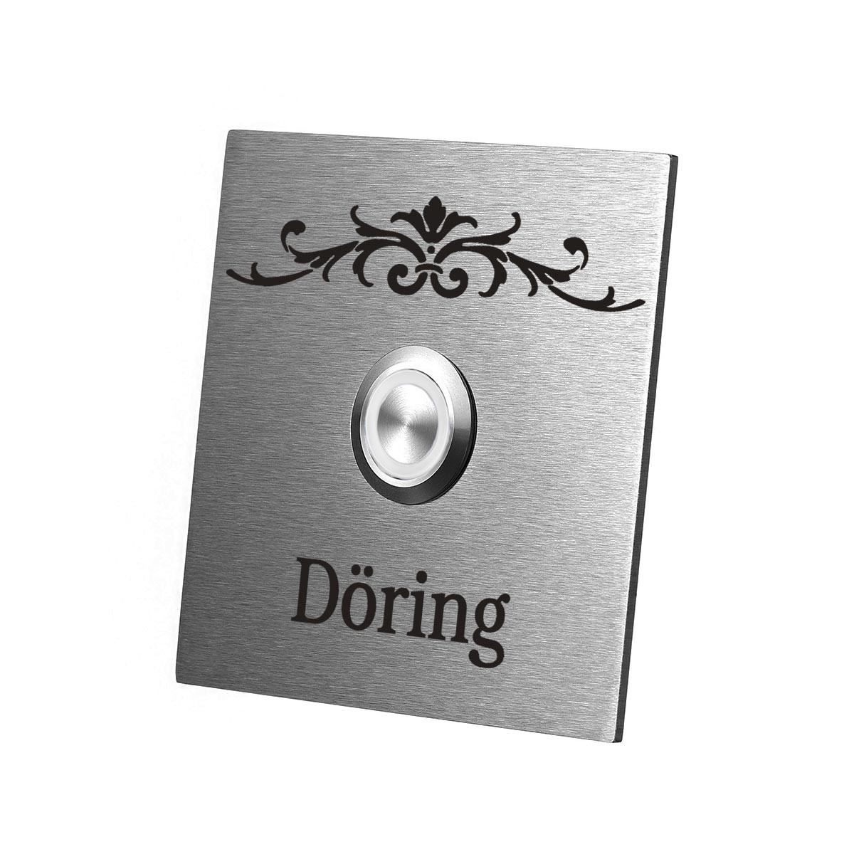 LED T?rklingel aus Edelstahl Model Falke inkl. Gravur Motiv Verzierung