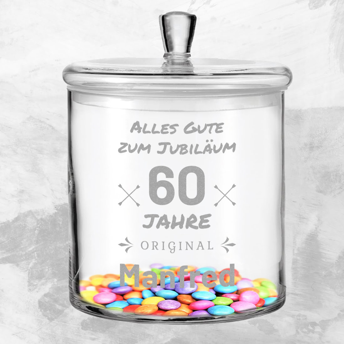 Leonardo Keksdose aus Glas mit personalisierter Gravur Jubil?um