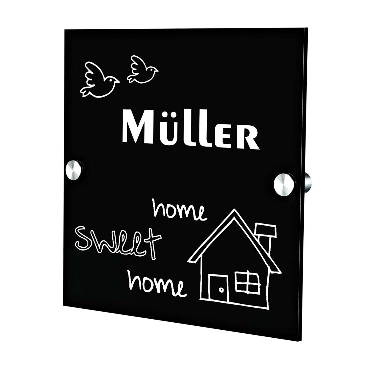 Plexiglas Acryltafel T?rschild inkl. Gravur Motiv home sweet home