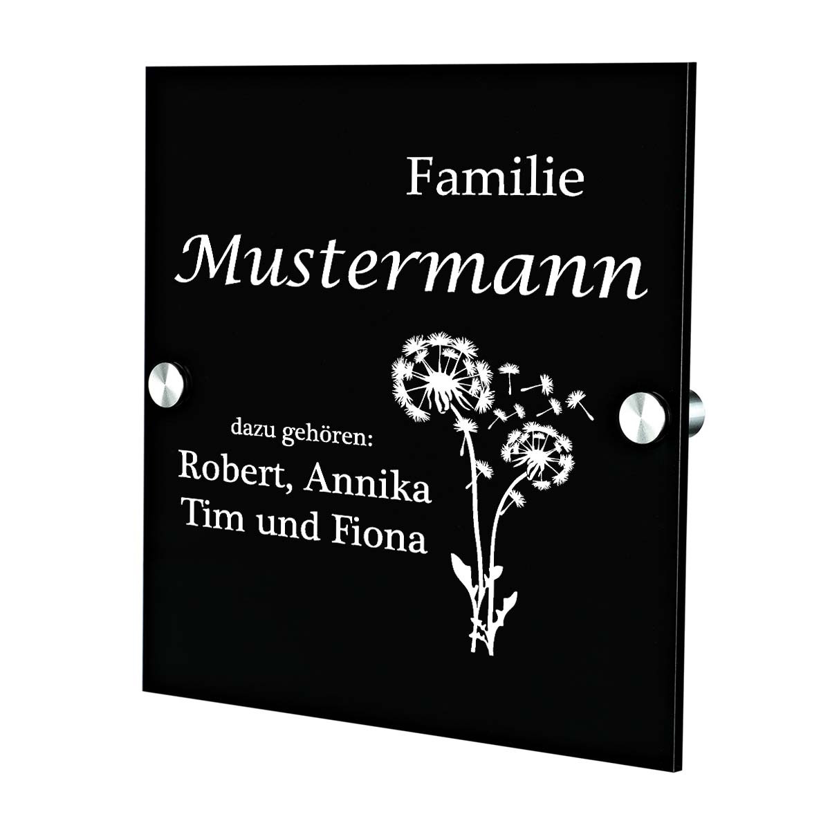 Plexiglas Acryltafel T?rschild mit Motiv Gravur Pusteblume