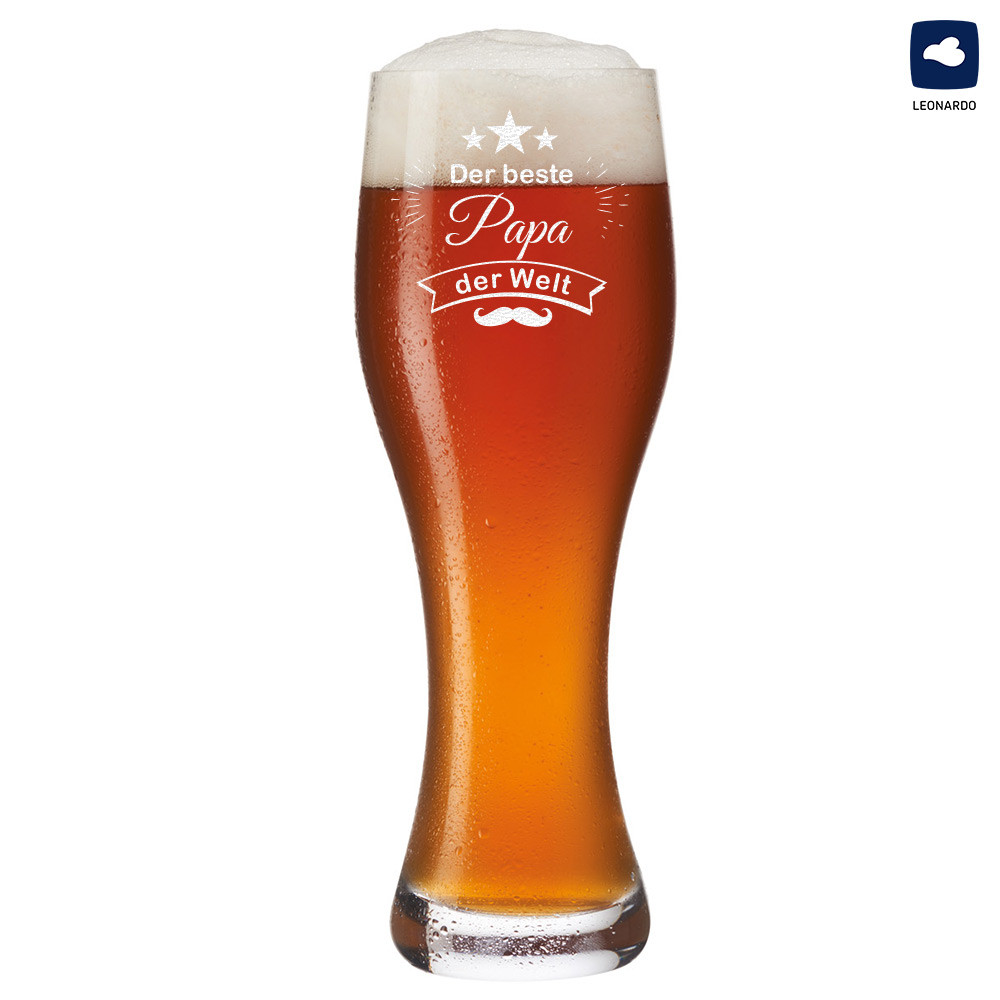 Weizenbierglas mit Gravur f?r Papa