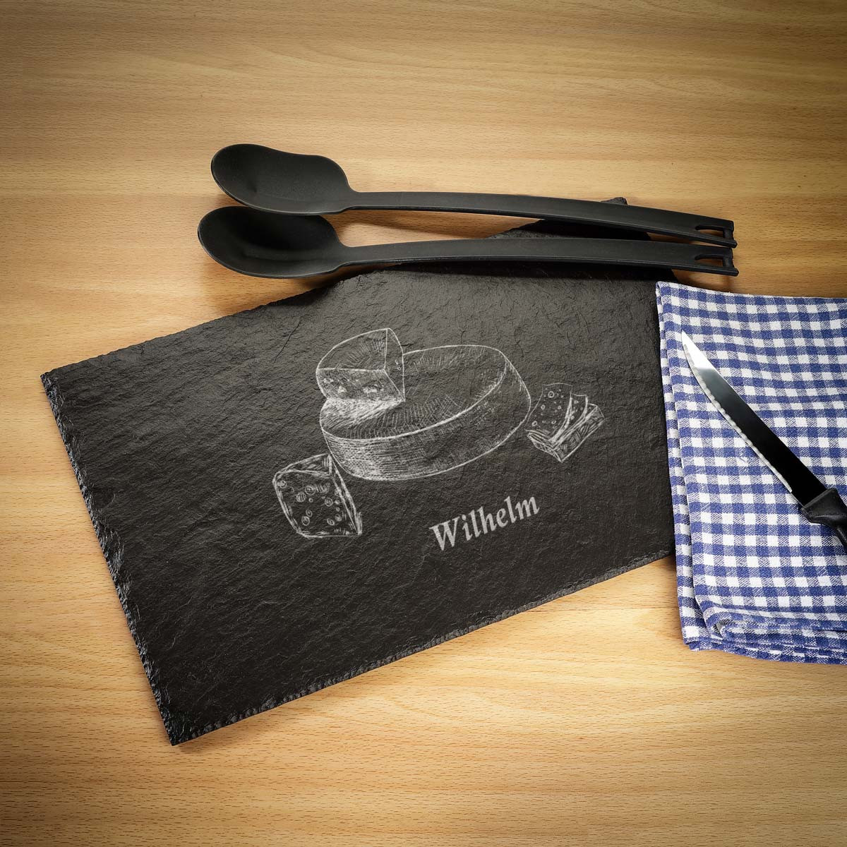 Schieferplatte mit Gravur